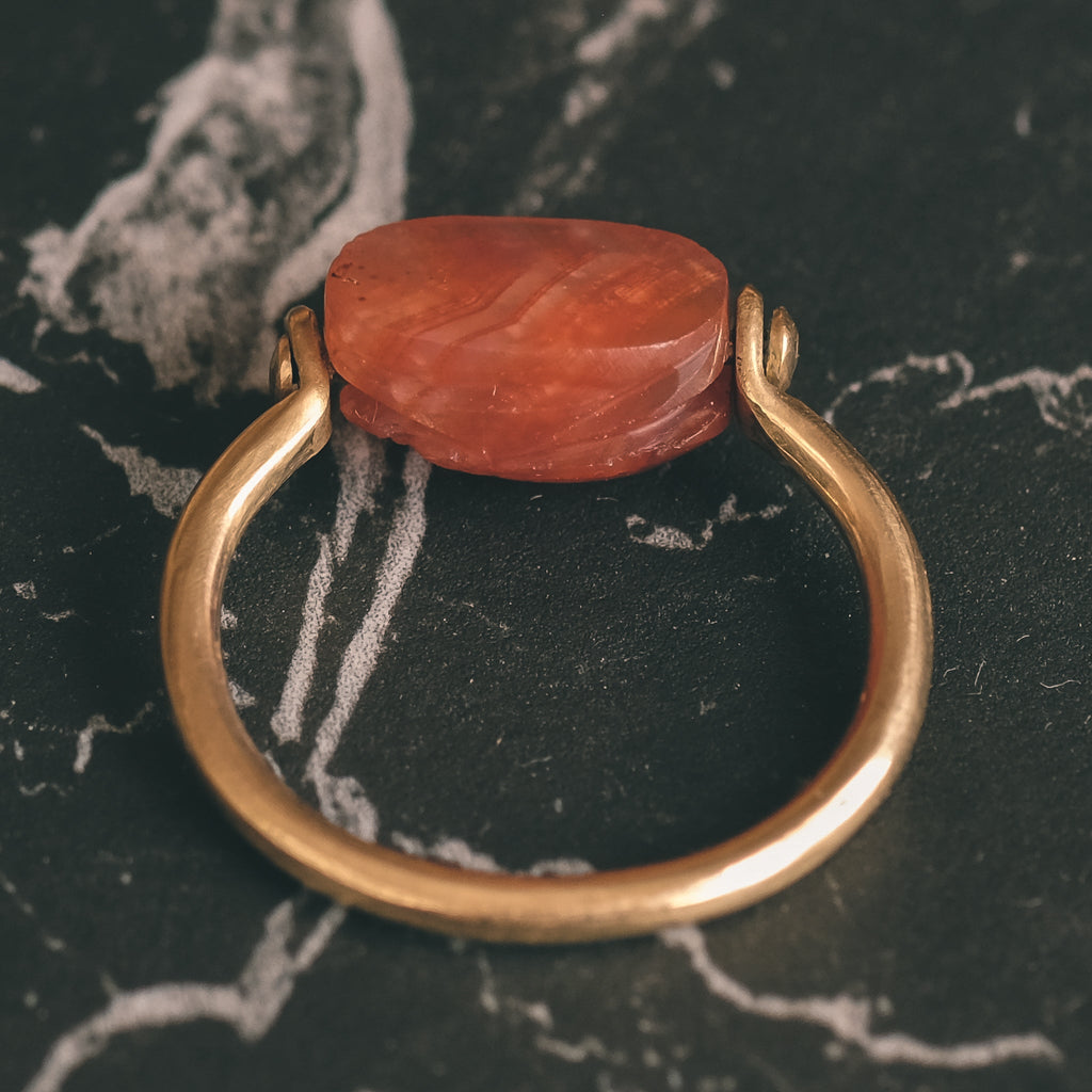 Ancient Egyptian Scarab Swivel Ring - Lost Owl Jewelry