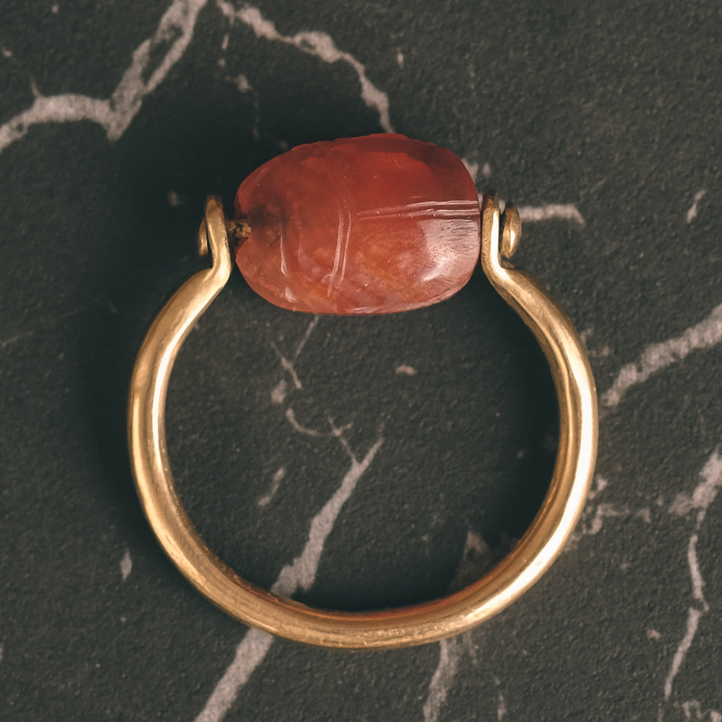 Ancient Egyptian Scarab Swivel Ring - Lost Owl Jewelry