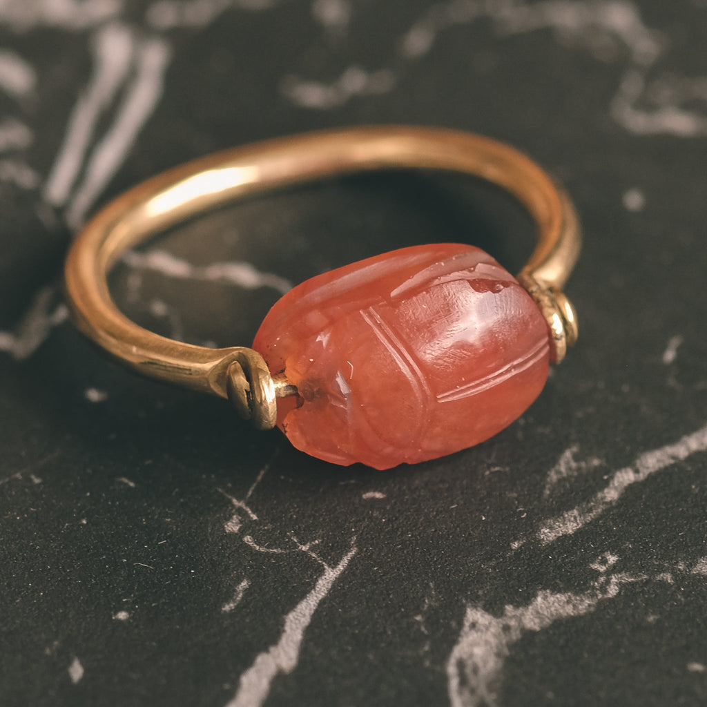 Ancient Egyptian Scarab Swivel Ring - Lost Owl Jewelry