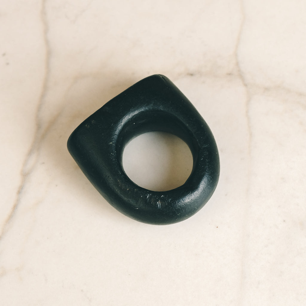 Ancient Egyptian "Solar Barque" Steatite Ring - Lost Owl Jewelry