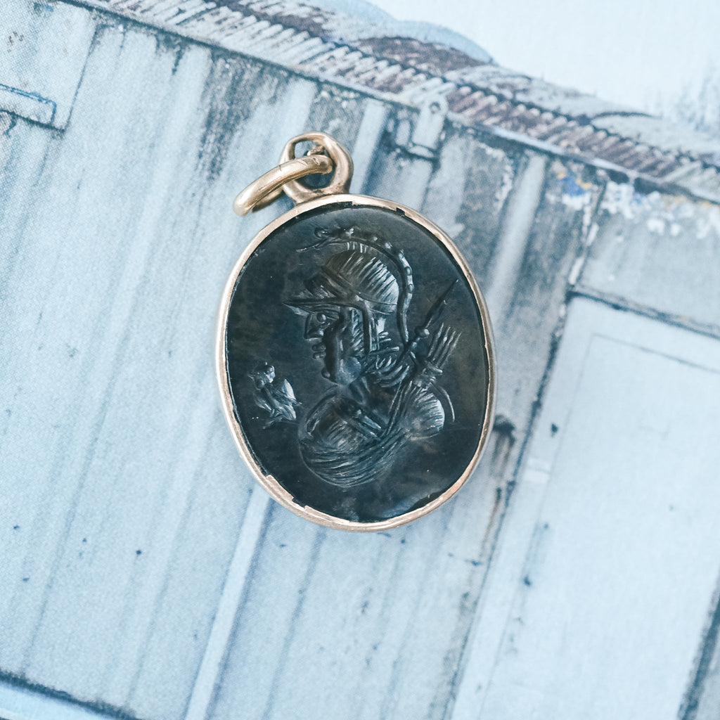 Ancient Minerva Intaglio Pendant - Lost Owl Jewelry