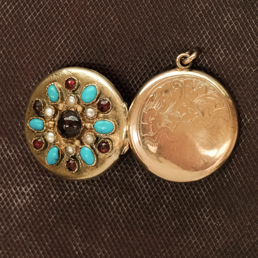 Ancient Revival Multigem Locket - Lost Owl Jewelry