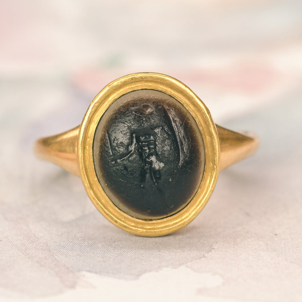 Ancient Roman Mars Signet Ring - Lost Owl Jewelry