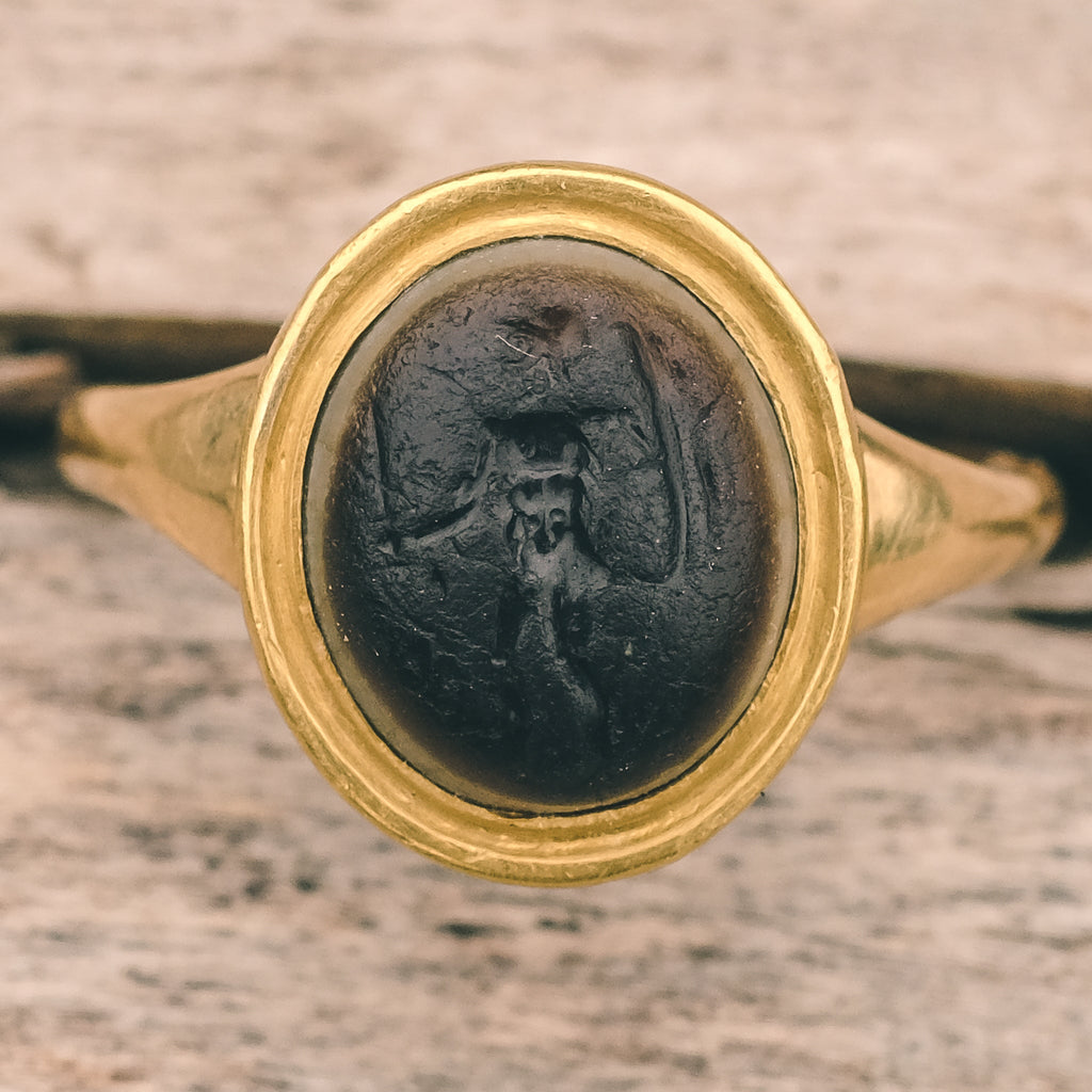 Ancient Roman Mars Signet Ring - Lost Owl Jewelry