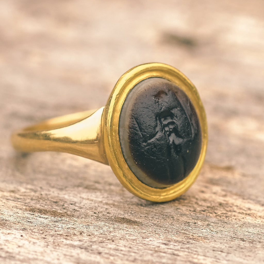 Ancient Roman Mars Signet Ring - Lost Owl Jewelry