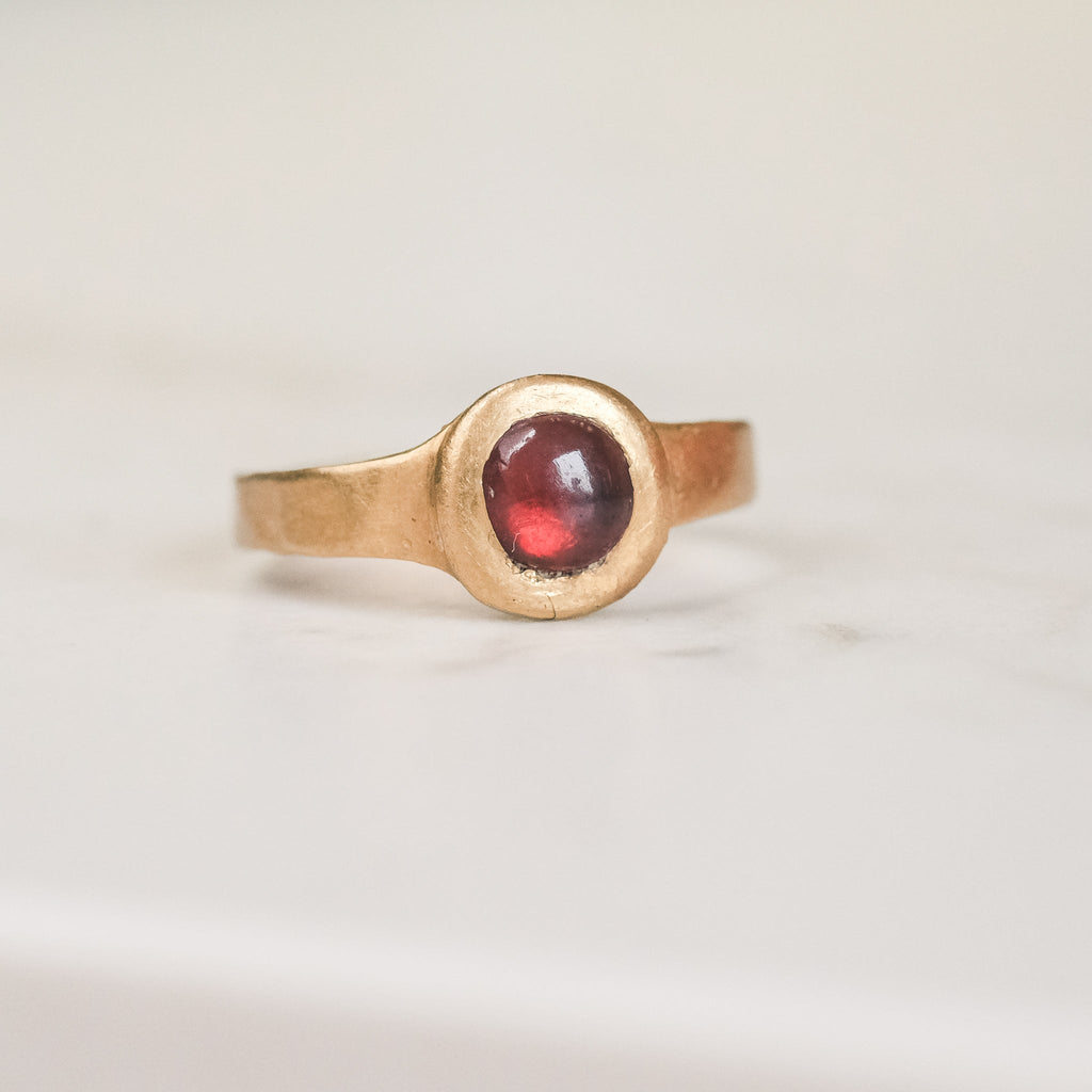 Archaeological Revival Garnet Ring - Lost Owl Jewelry