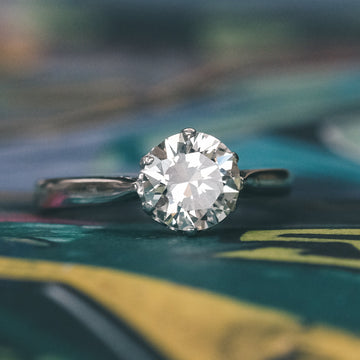 Art Deco 1.27ct Diamond Solitaire Ring - Lost Owl Jewelry