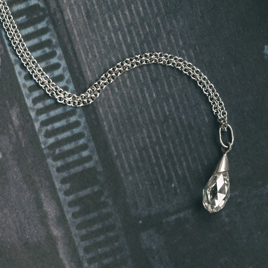 Art Deco Briolette Diamond Necklace - Lost Owl Jewelry
