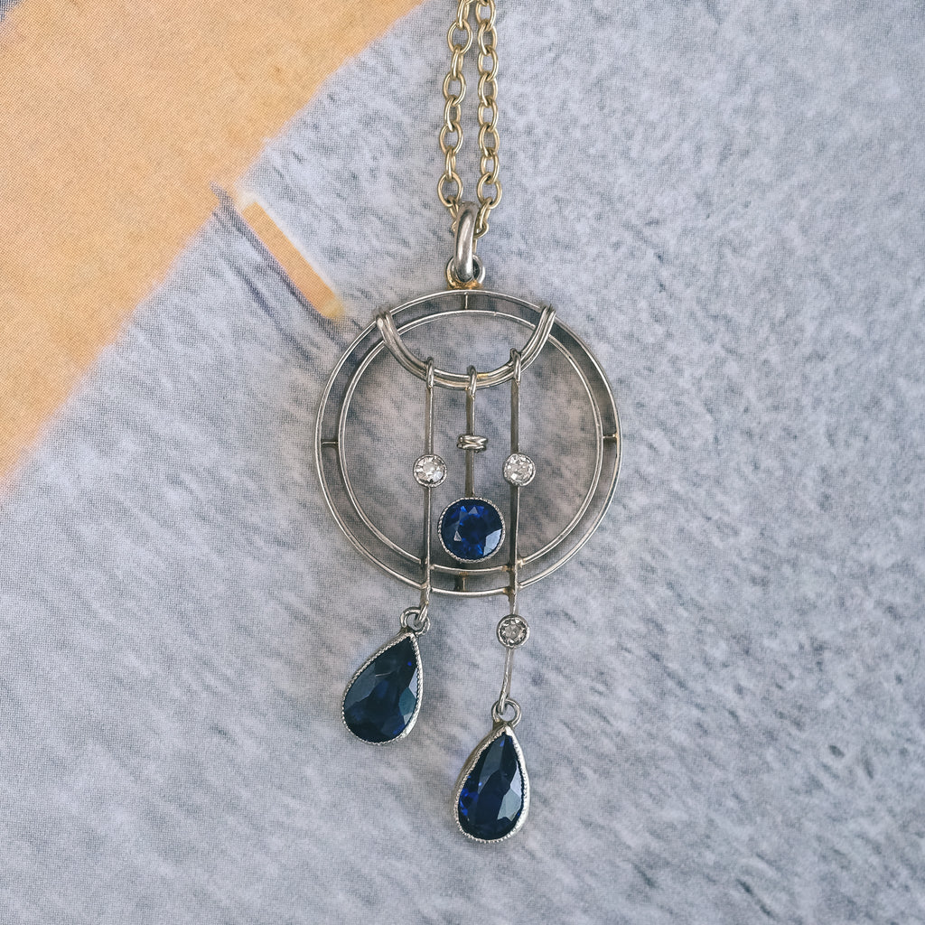 Art Deco Celestial Negligee Pendant - Lost Owl Jewelry