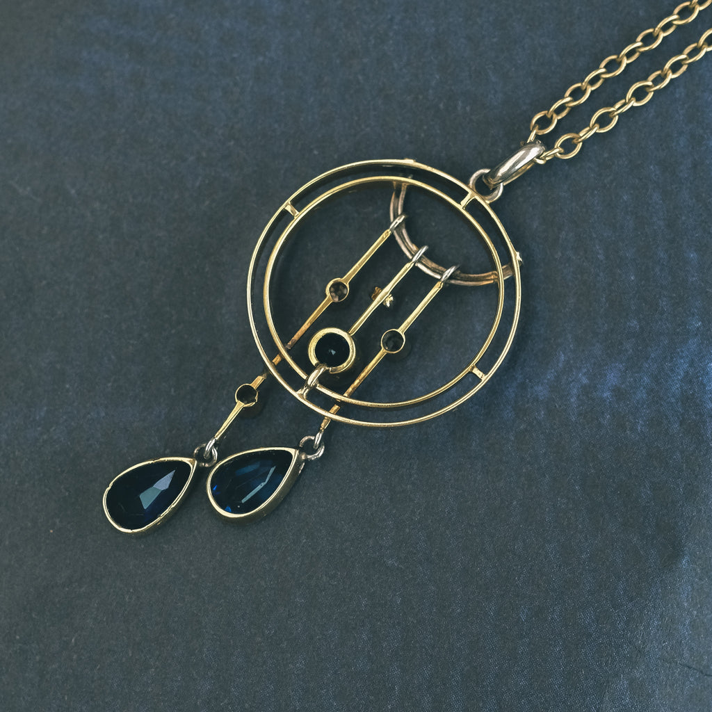 Art Deco Celestial Negligee Pendant - Lost Owl Jewelry