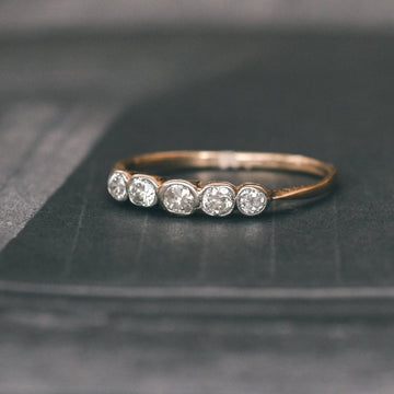 Art Deco Diamond Bezel Ring - Lost Owl Jewelry