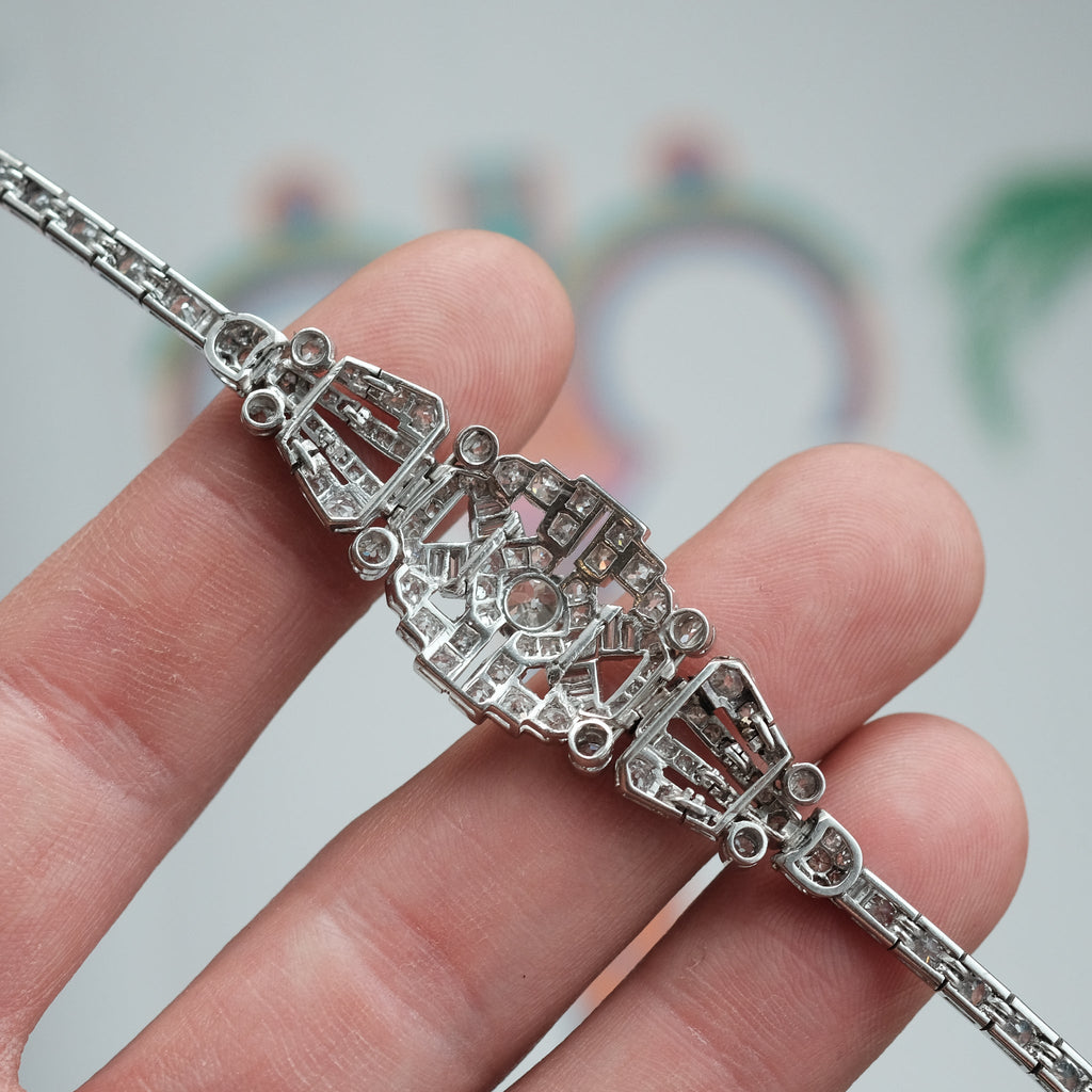 Art Deco Diamond Bracelet - Lost Owl Jewelry