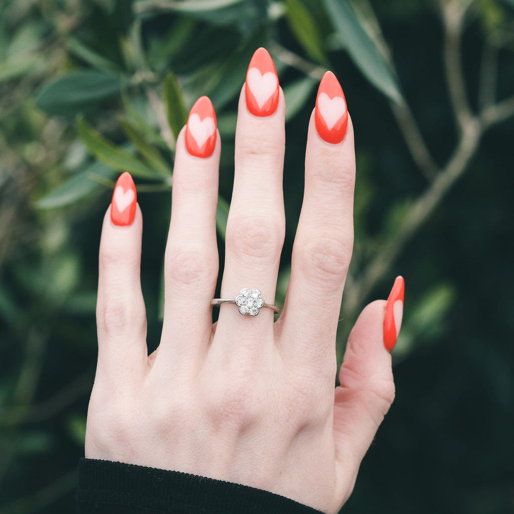 Art Deco Diamond Daisy Ring - Lost Owl Jewelry