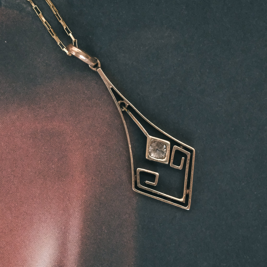 Art Deco Diamond Pendant - Lost Owl Jewelry