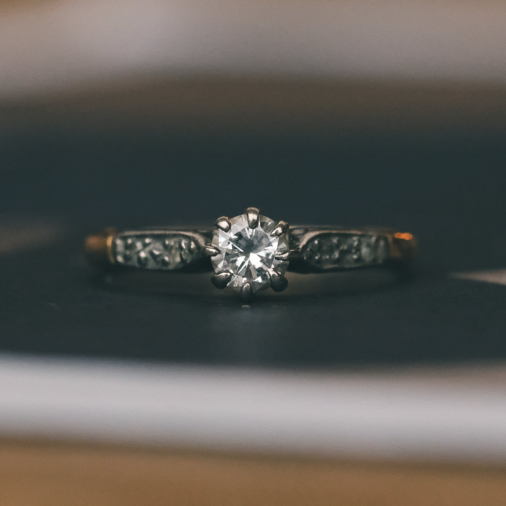 Art Deco Diamond Solitaire Ring - Lost Owl Jewelry
