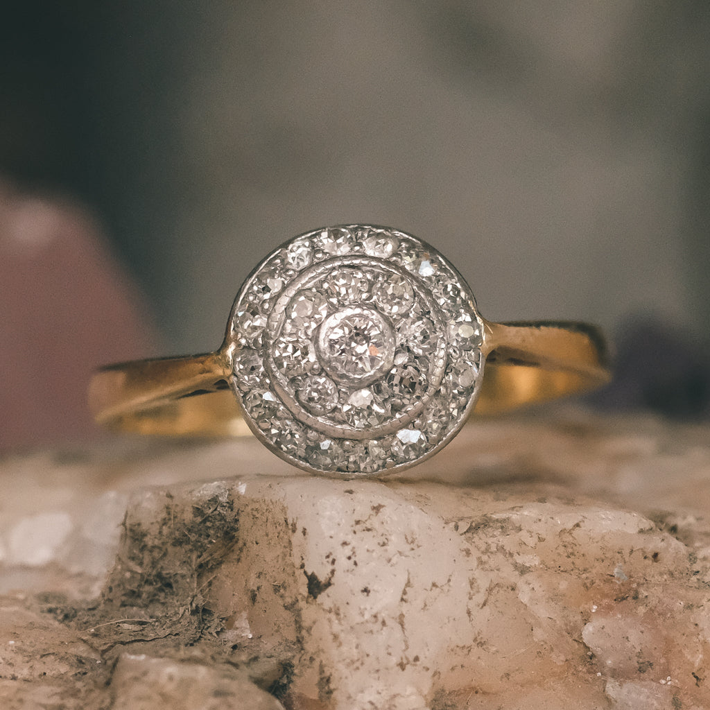 Art Deco Diamond Target Ring - Lost Owl Jewelry