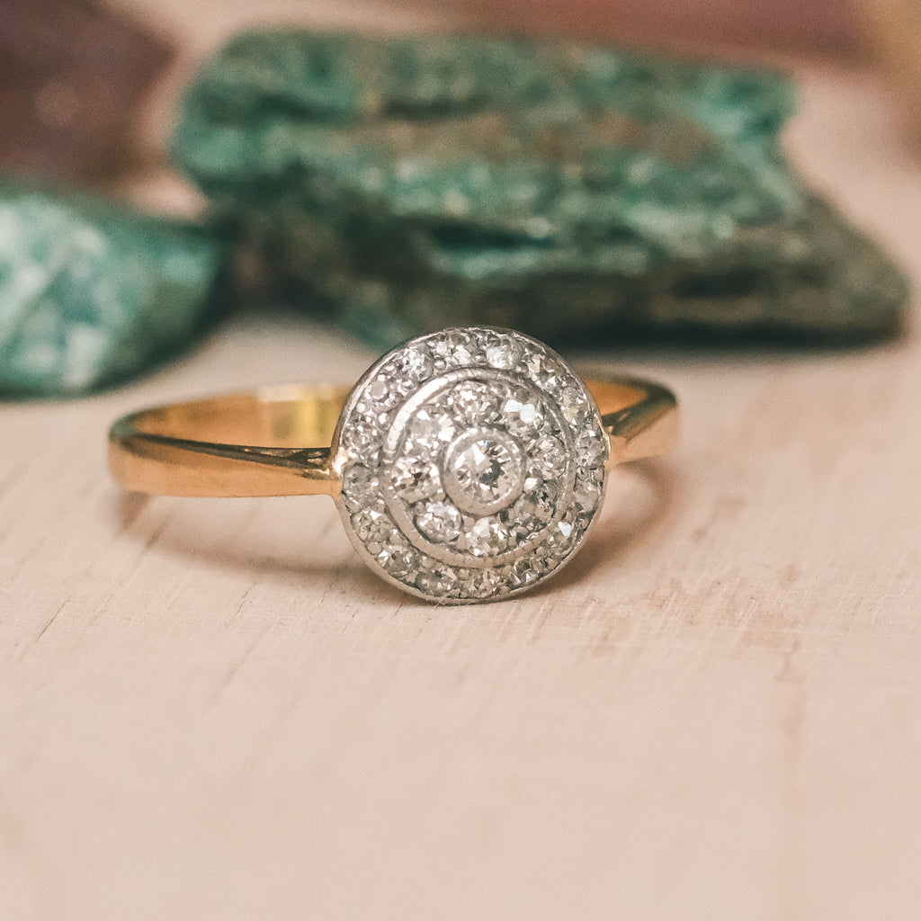 Art Deco Diamond Target Ring - Lost Owl Jewelry