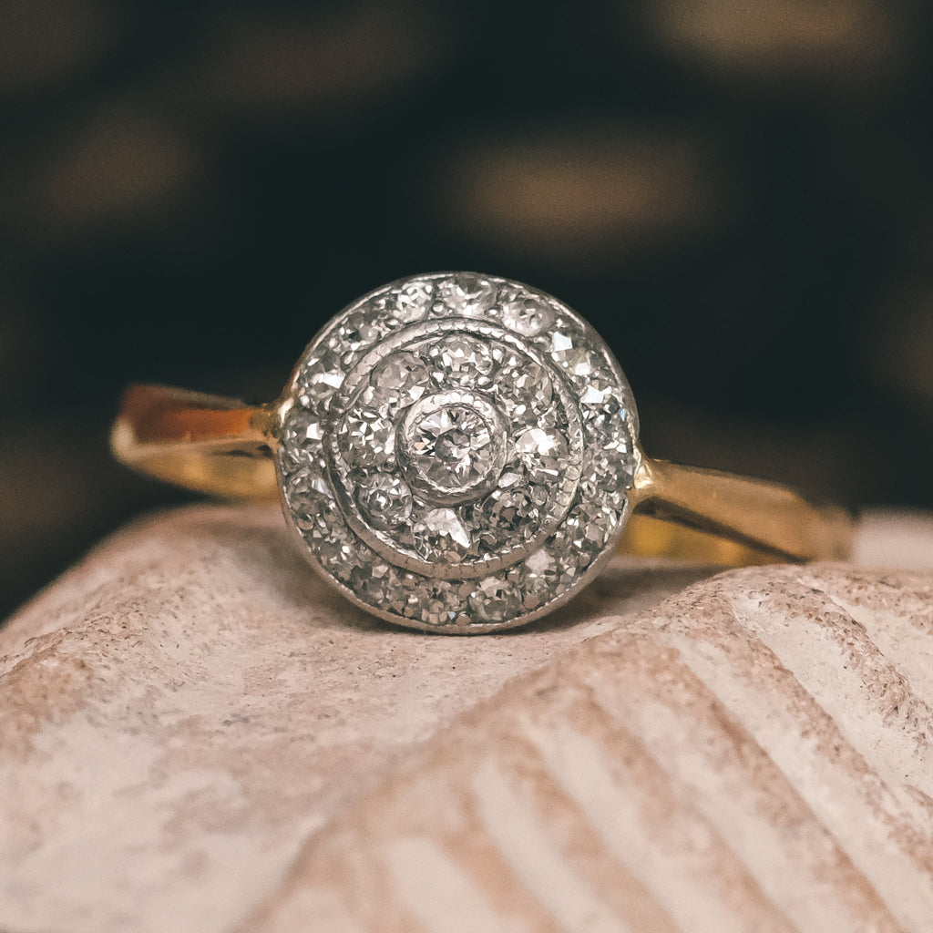 Art Deco Diamond Target Ring - Lost Owl Jewelry