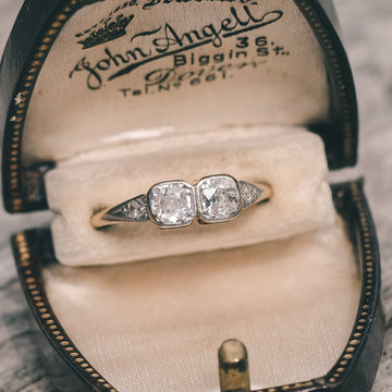 Art Deco Diamond 'Toi et Moi' Ring - Lost Owl Jewelry
