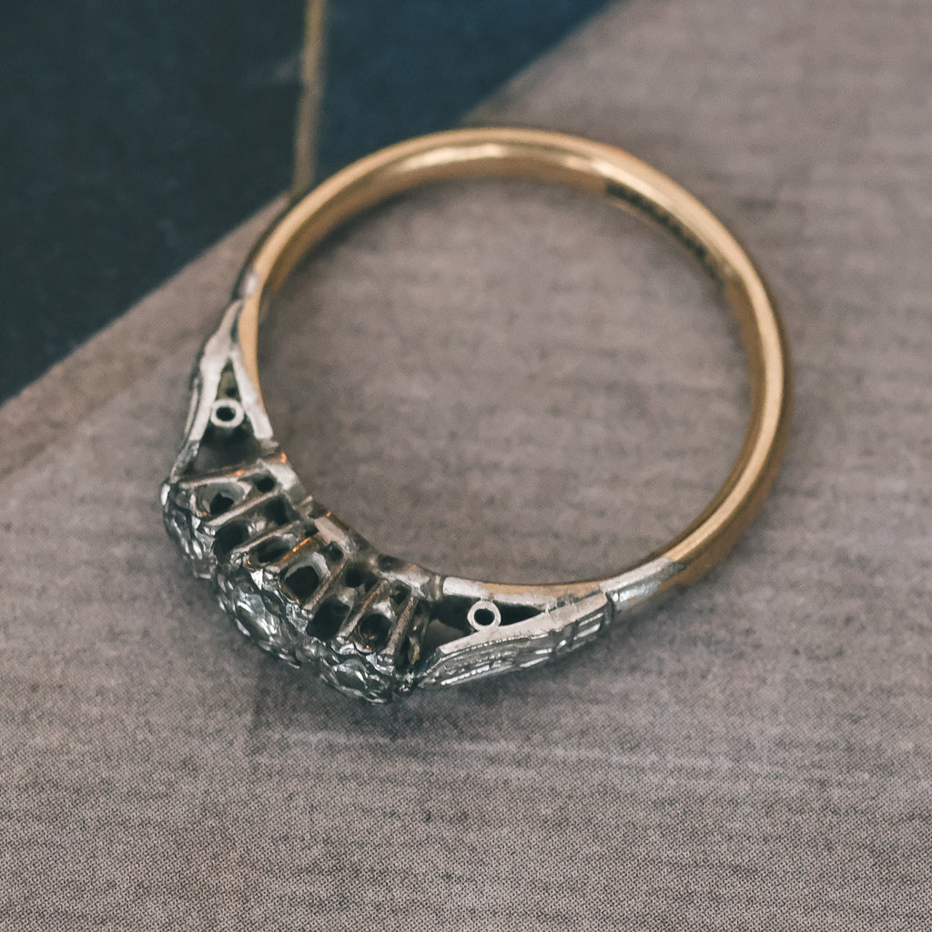 Art Deco Diamond Trilogy Ring - Lost Owl Jewelry