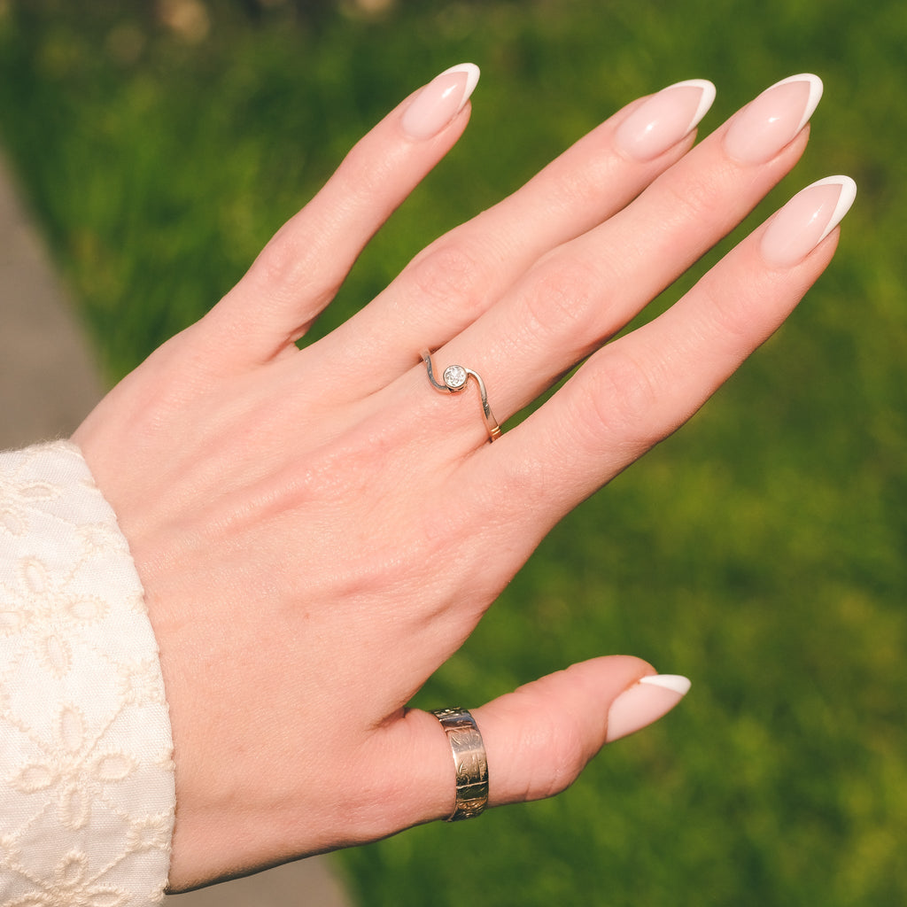 Art Deco Diamond Twist Ring - Lost Owl Jewelry