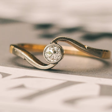 Art Deco Diamond Twist Ring - Lost Owl Jewelry