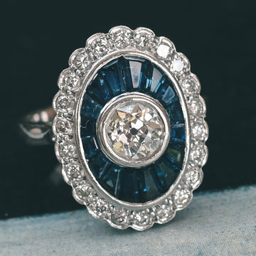Art Deco Evil Eye Ring - Lost Owl Jewelry
