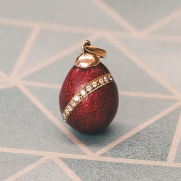 Art Deco Guilloché Egg Pendant - Lost Owl Jewelry