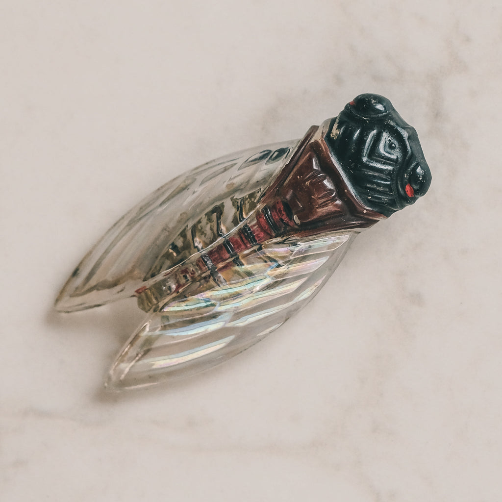 Art Deco Iridescent Cicada Brooch - Lost Owl Jewelry