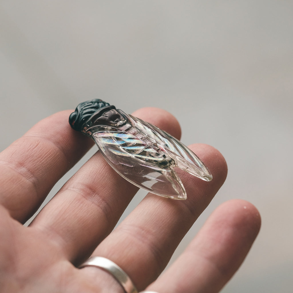 Art Deco Iridescent Cicada Brooch - Lost Owl Jewelry