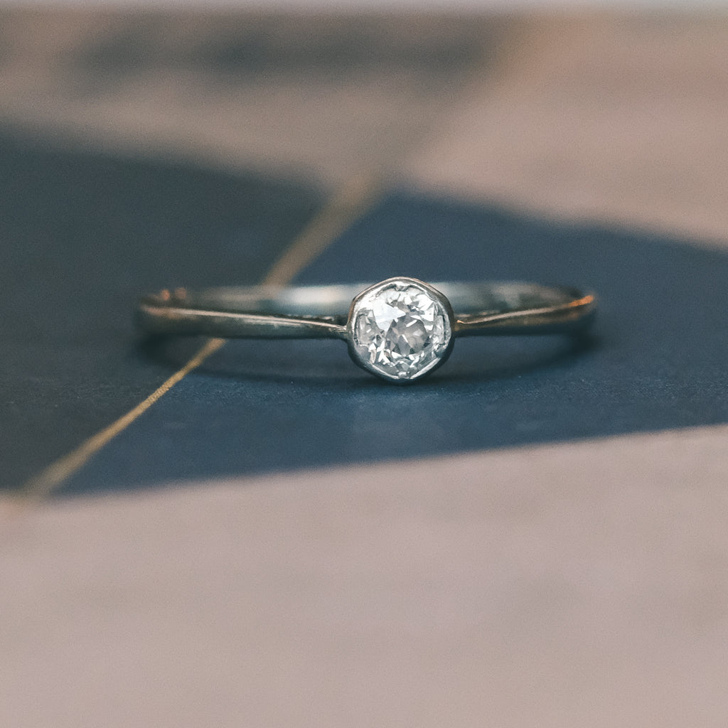 Art Deco OEC Diamond Solitaire Ring - Lost Owl Jewelry