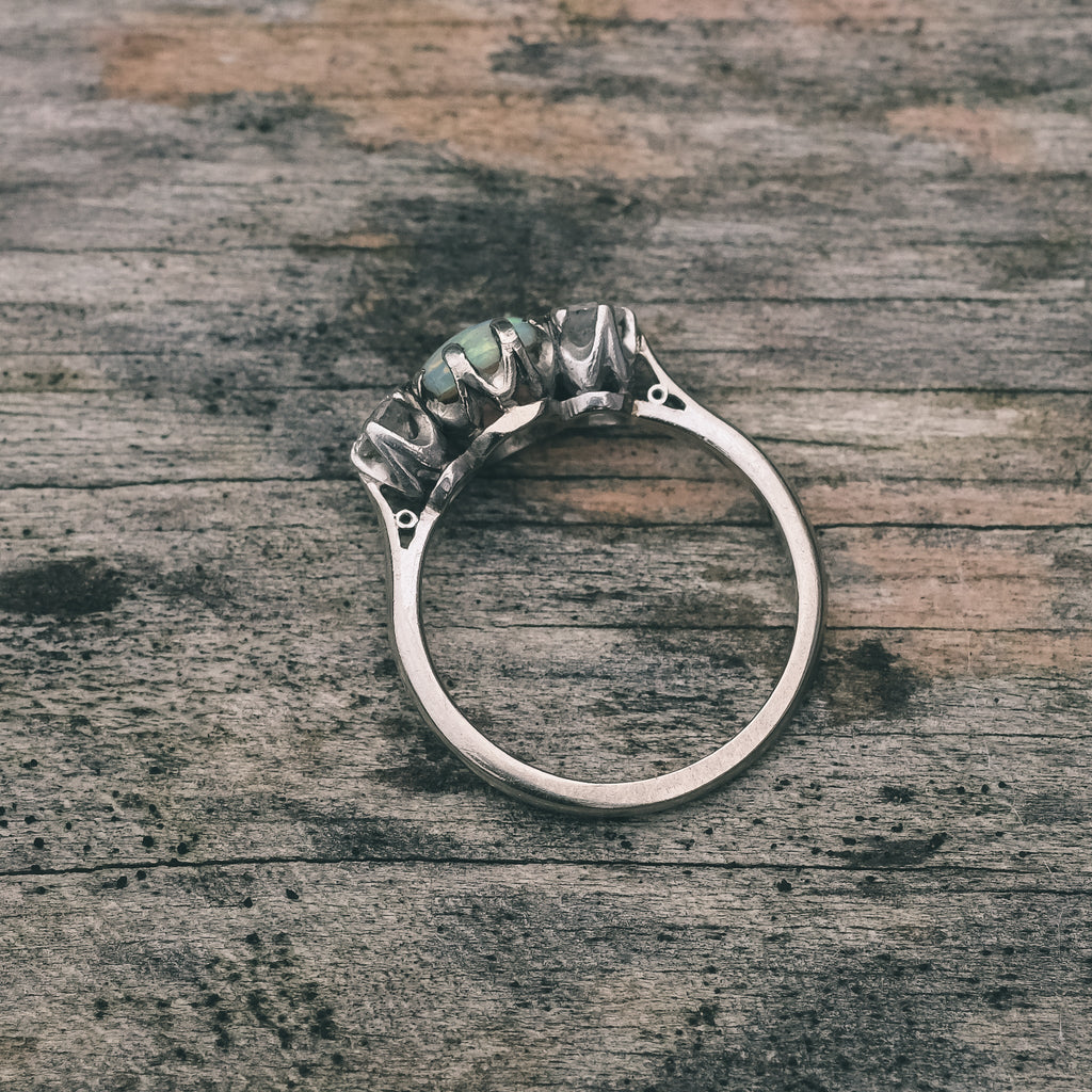 Art Deco Opal Trilogy Ring - Lost Owl Jewelry