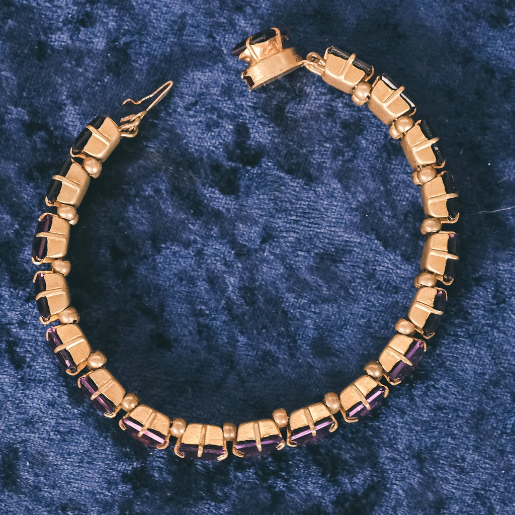 Art Deco Purple Paste Bracelet - Lost Owl Jewelry