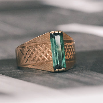 Art Deco Tourmaline Ring - Lost Owl Jewelry