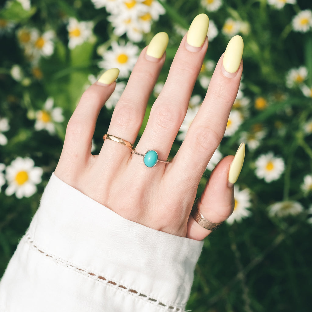 Art Deco Turquoise Ring - Lost Owl Jewelry