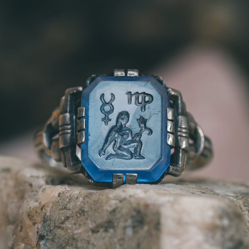 Art Deco Virgo Intaglio Ring - Lost Owl Jewelry