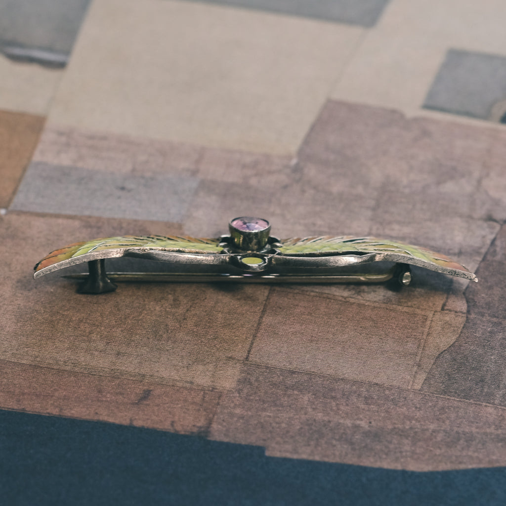 Art Deco Winged Scarab Brooch - Lost Owl Jewelry