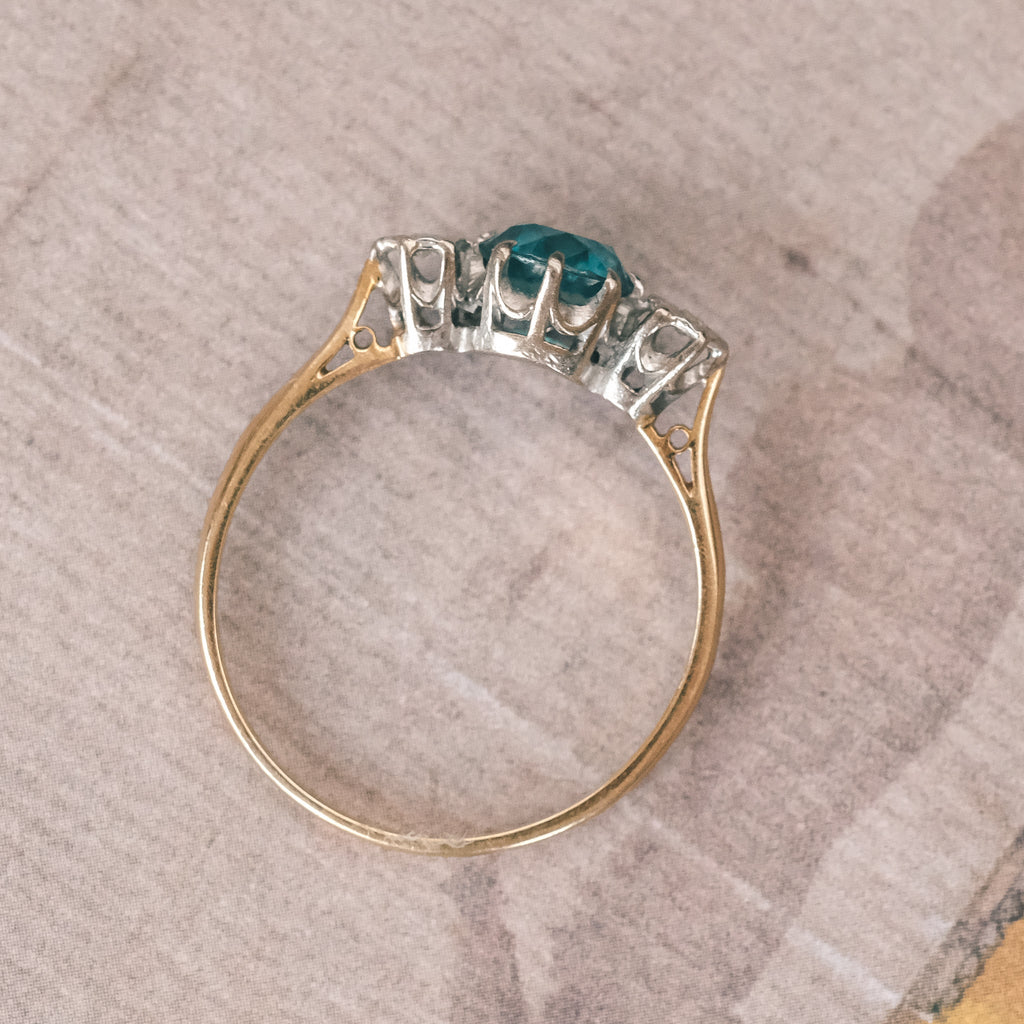 Art Deco Zircon Trilogy Ring - Lost Owl Jewelry