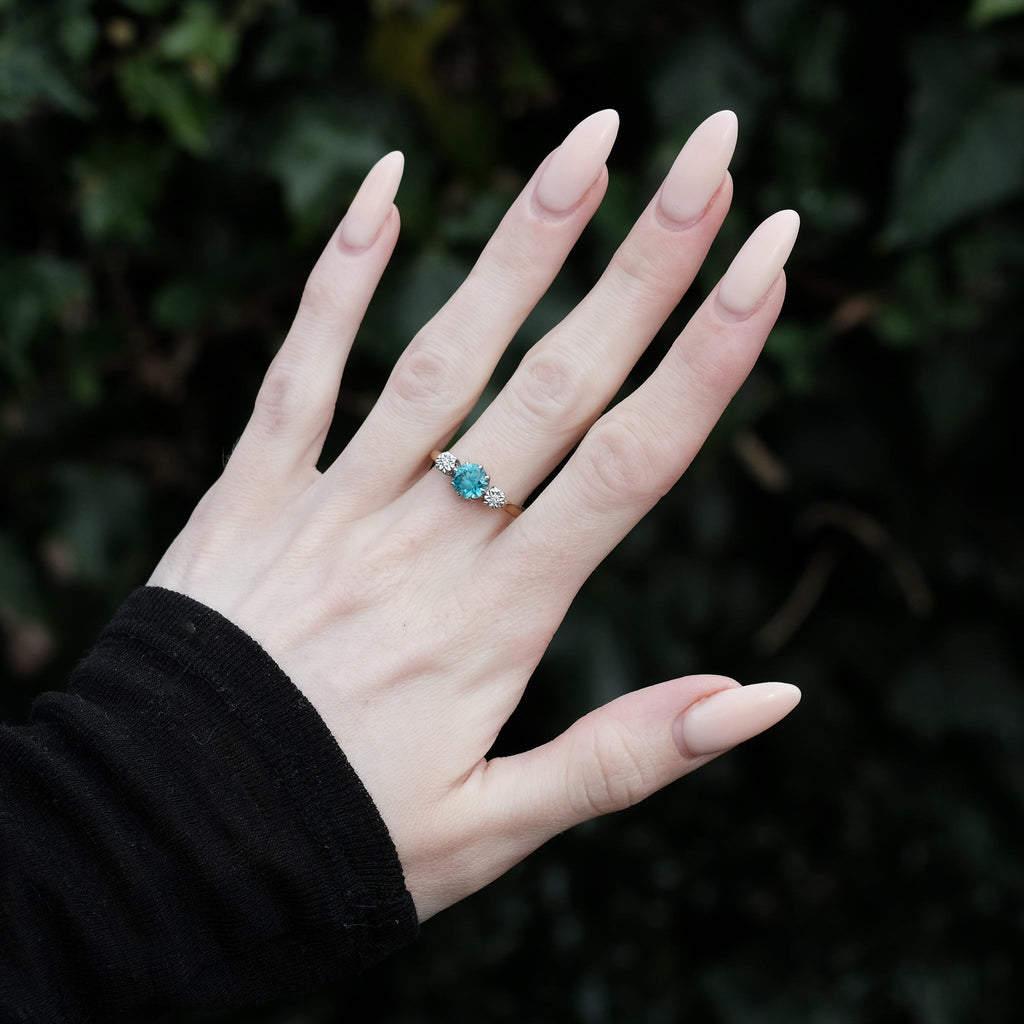 Art Deco Zircon Trilogy Ring - Lost Owl Jewelry