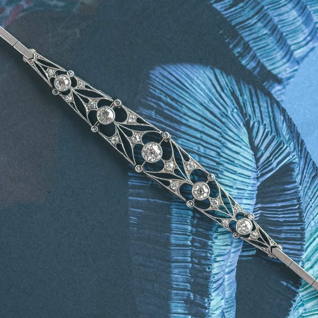 Art Nouveau Diamond Bracelet - Lost Owl Jewelry