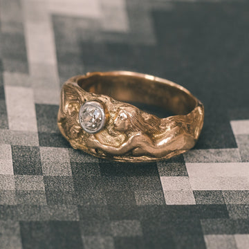 Art Nouveau Figural Diamond Ring - Lost Owl Jewelry
