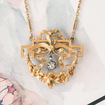 Art Nouveau Floral Pendant - Lost Owl Jewelry