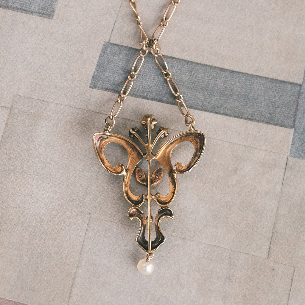 Art Nouveau Lavaliere Necklace - Lost Owl Jewelry