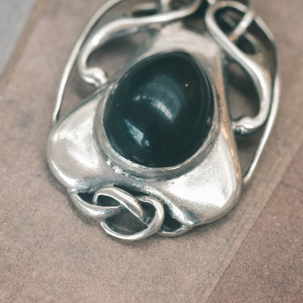 Arts & Crafts Jade Pendant - Lost Owl Jewelry