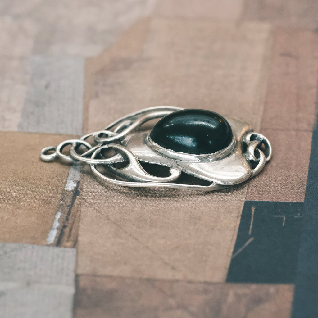 Arts & Crafts Jade Pendant - Lost Owl Jewelry