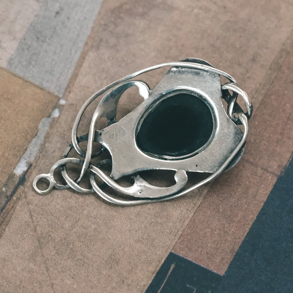 Arts & Crafts Jade Pendant - Lost Owl Jewelry