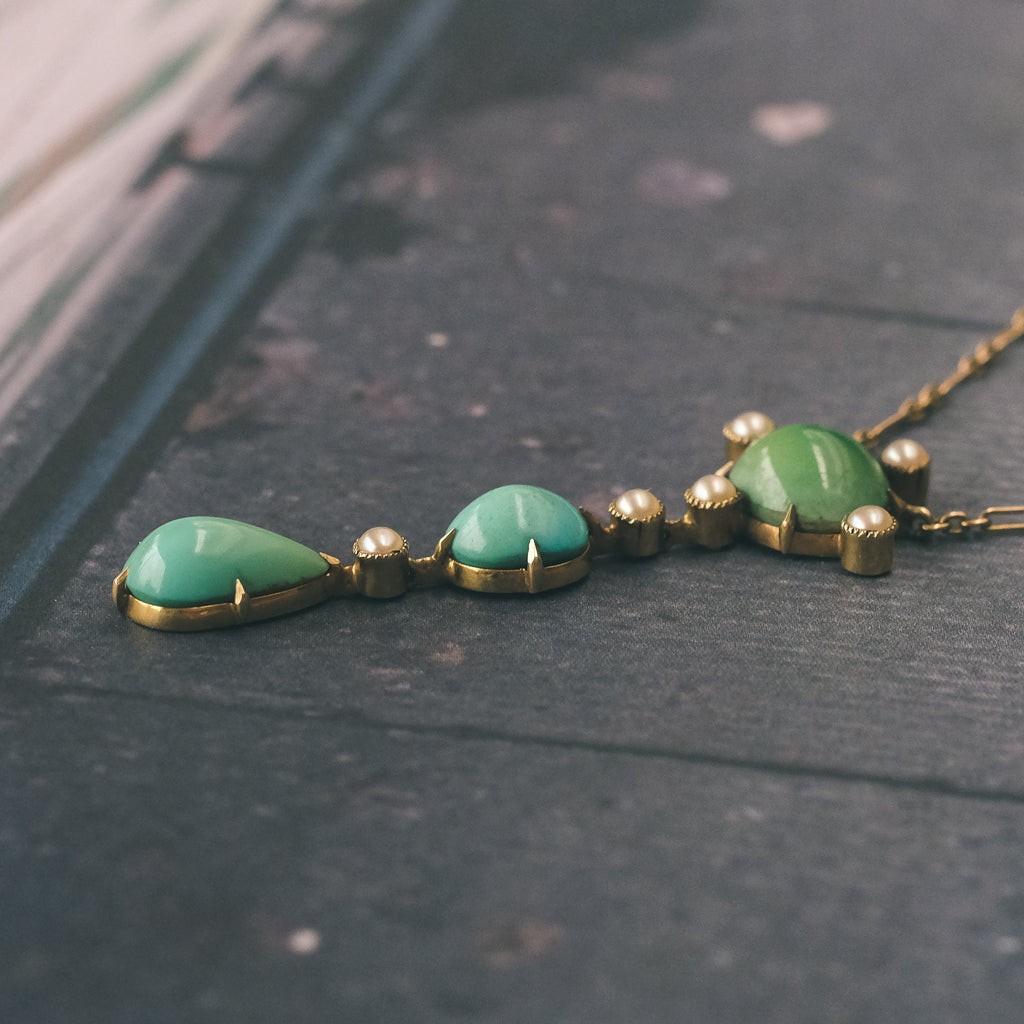 Arts & Crafts Turquoise Necklace - Lost Owl Jewelry