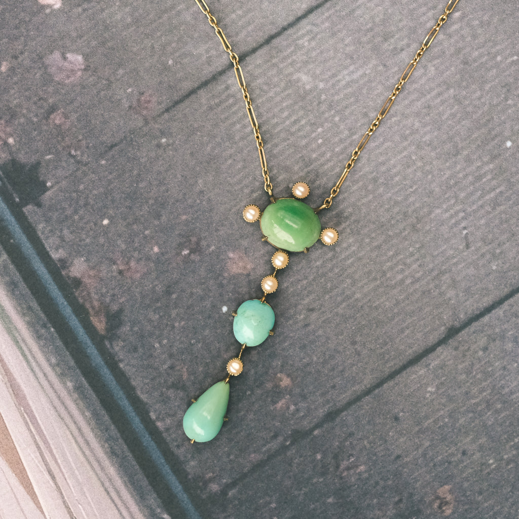 Arts & Crafts Turquoise Necklace - Lost Owl Jewelry