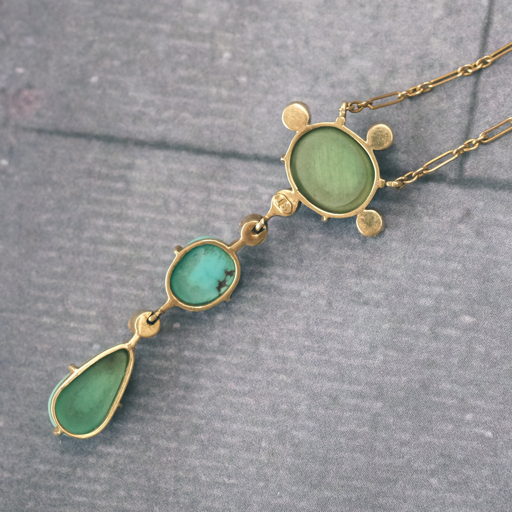 Arts & Crafts Turquoise Necklace - Lost Owl Jewelry