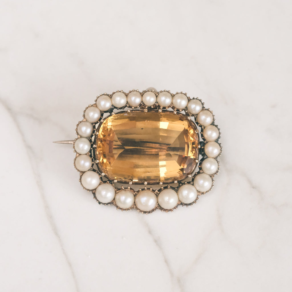 Big Georgian Citrine Pendant - Lost Owl Jewelry